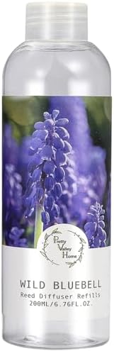 Reed Diffuser Oil Refill Wild Bluebell, Floral Diffuser Refill Home Fragrance for Bathroom Shelf Decor 200ml
