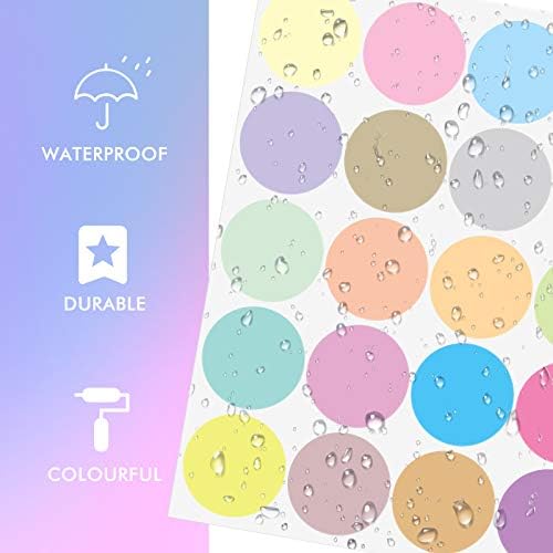 Zonon 240 Pcs 2 Inch Colored Polka Dots Wall Decals, Watercolor