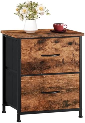 Somdot Night Stand with 2 Drawer, Small Nightstand End Table, Bedside Table