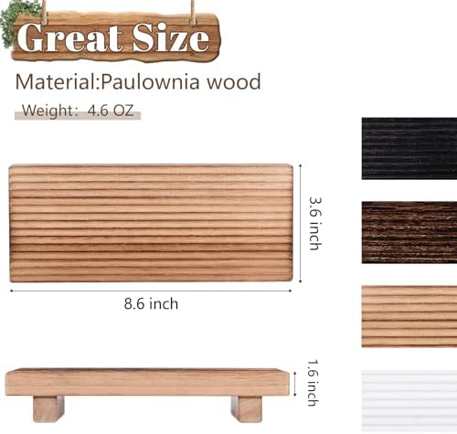 Bathroom Sink Tray Wood Riser Display Kitchen Decor Soap Holder, Brown
