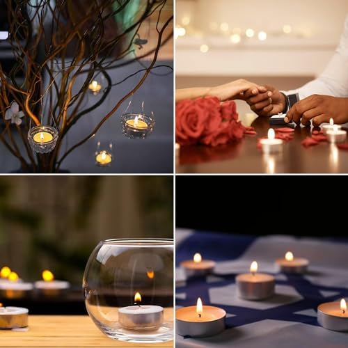 200 Pack,4 Hour Long time Burning,Unscented Tea Lights Candles,White, Smokeless, Dripless,for Weddings, Home, Pool,Shabbat