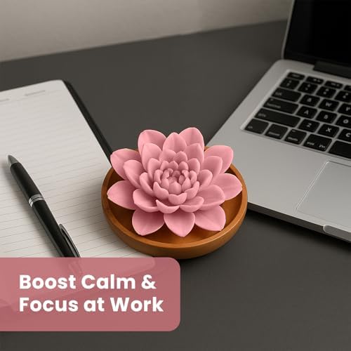Aroma Diffuser Diatomite Peony Flower Essential Oil Diffuser with Aromatherapy Fragrant Oil for Home, Room Decor Fig Fragrance 10 ML (Diatomite Peony Flower (Pink))