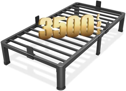 10 Inch Twin Metal Bed Frame with Rounded Corner,Mattress Retainer