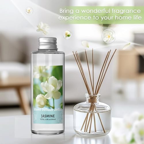SCENTORINI Reed Diffuser Oil Refill Set, Jasmine Diffuser Oil 6.76 Fl Oz