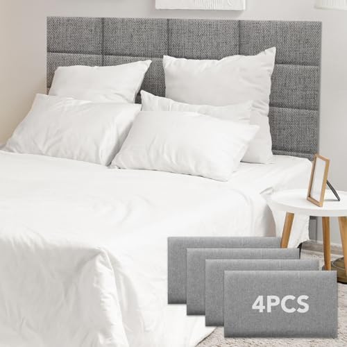 Linen Peel and Stick Headboard, Soundproof Anti-Collision Wall Panel