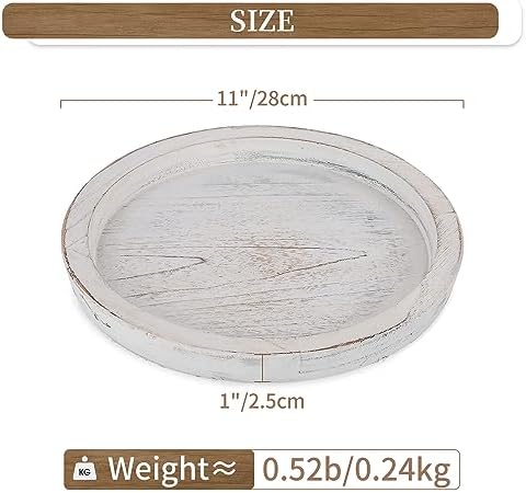 Hanobe Wooden Coffee Table Serving Tray, Farmhouse Candle Holder