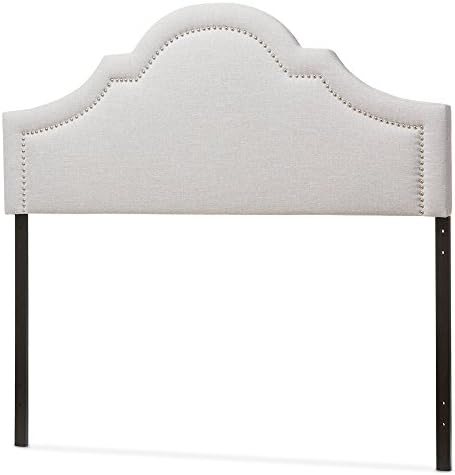 Baxton Studio Jardan Modern & Contemporary Fabric Upholstered Headboard, Full, Greyish Beige