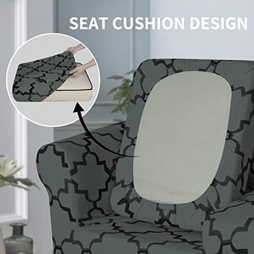 Easy-Going 4 Pieces Stretch Sofa Cover for 3 Cushion Couch Washable