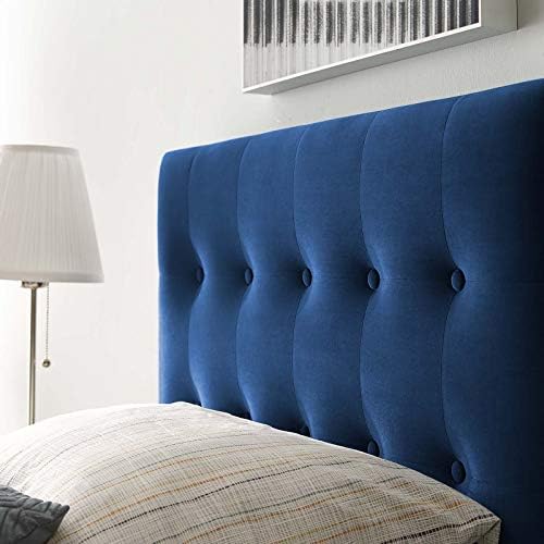 Modway Emily Twin Biscuit Tufted Performance Velvet Headboard, Navy