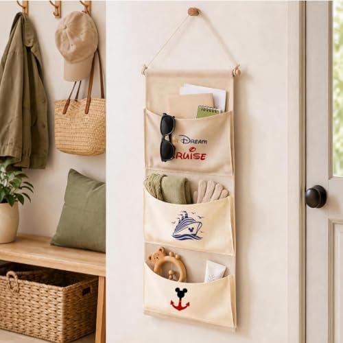 Practical Cruise 3-Pocket Hanging Wall Organizer, Cute Door Pocket Storage