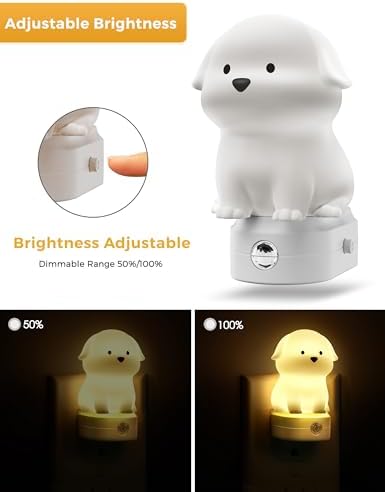 L LOHAS LED Plug in Night Light for Kids, 3D Cute Puppy Night Light