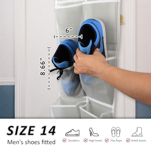 GOMAJI 2PK Over the Door 12 Pocket Hanging Shoe Organizer