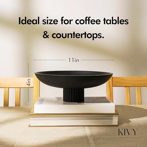 KIVY Concrete Fruit Bowl for Kitchen Counter - Large Decorative Bowl