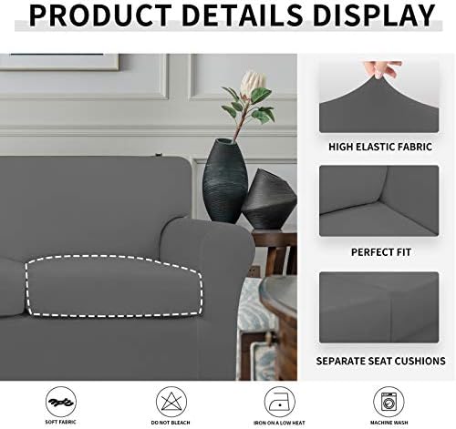 Easy-Going 4 Pieces Oversized Stretch Couch Cover for Dogs Washable