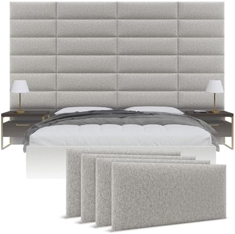 Vänt Wall Mounted Headboard Panels, Queen/Full, Faux Merino Wool Grey