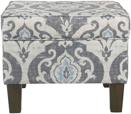 Spatial Order 22" Dinah Collection Storage Ottoman - Blue Slate