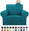 KEKUOU Stretch Chair Sofa Slipcover, Single Couch Cover,Peacock Blue