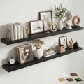 72 Inch Floating Shelves for Wall, 8"D Wood Storage Shelves, Black Finish