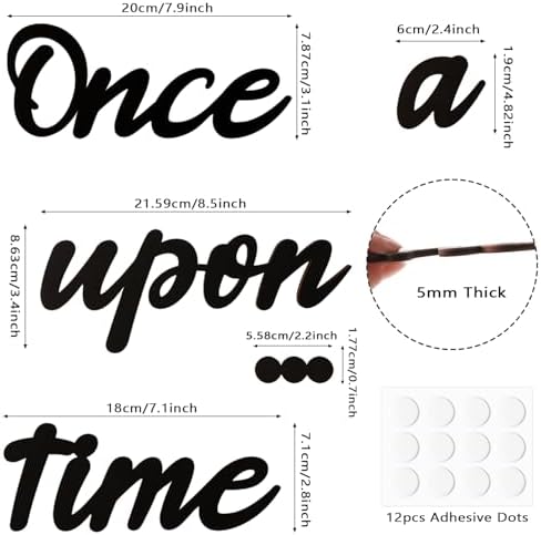 Once Upon a Time Wood Sign, Black Kids Reading Corner Nursery Wall Decor