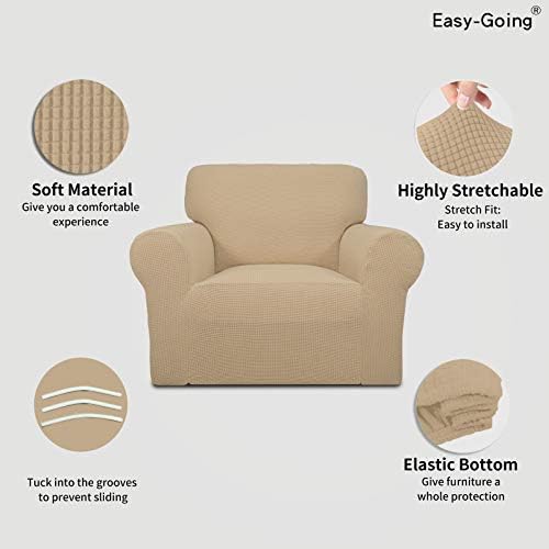 Easy-Going Stretch Chair Slipcover with Arm Washable Sand