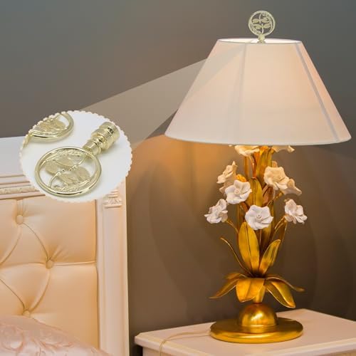 Biaungdo Double Dragonflies Lamp Finial, Gold, 2 Pack