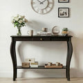 ChooChoo 39" Narrow Entryway Table with Drawer, Black