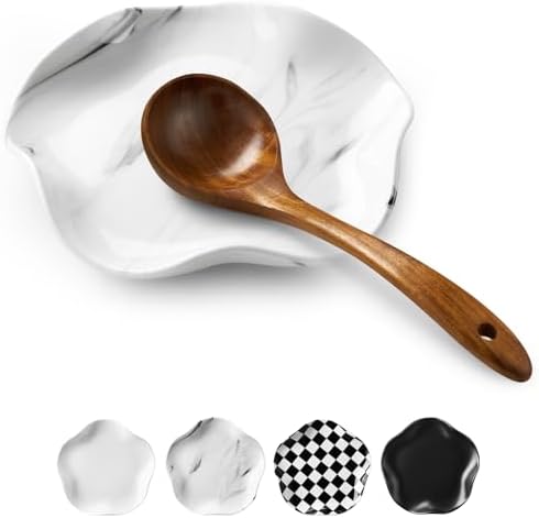 ABRUTY Spoon Rest for Stove Top, Ceramic Spoon Holder for Counter, Modern Farmhouse Decor Accessories for Spatula, Spoons or Tongs