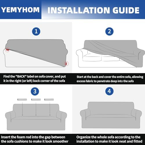 YEMYHOM Couch Cover Latest Jacquard Design High Stretch Sofa Covers for 2 Cushion Couch, Pet Dog Cat Proof Loveseat Slipcover Non Slip Elastic Furniture Protector (Medium, Begonia Leaf Beige)