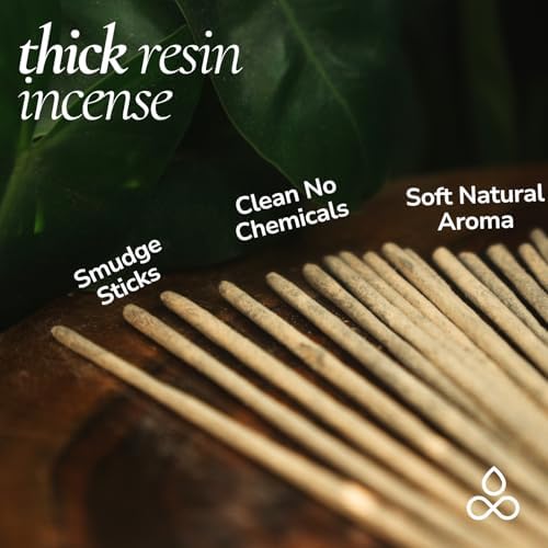 CALMVEDA White Copal Incense Sticks - 24 Pack, Natural Resin, Charcoal Free