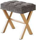 Royal Windsor Vanity Stool,Small Makeup Chair with Metal X Legs