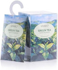 MYARO 12Pcs Green Tea Sachets Hanging Car Air Freshener, Closet Deodorizer