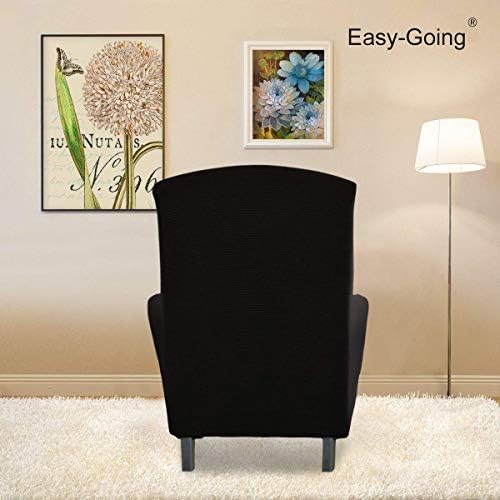 Easy-Going Stretch Wingback Chair Sofa Slipcover Black