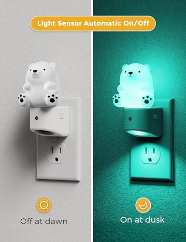 L LOHAS LED Night Light for Kids, 3D Bear Night Light Plug in