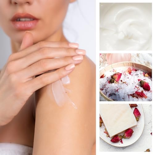 Rose Spa Gift Set for Women, Luxury 9 Pcs Bath Salts Set, Relaxation Gifts for Women, Self Care Set, Clean Moisturizing Skin, Gifts for Mom, Wife, Sister, Friend