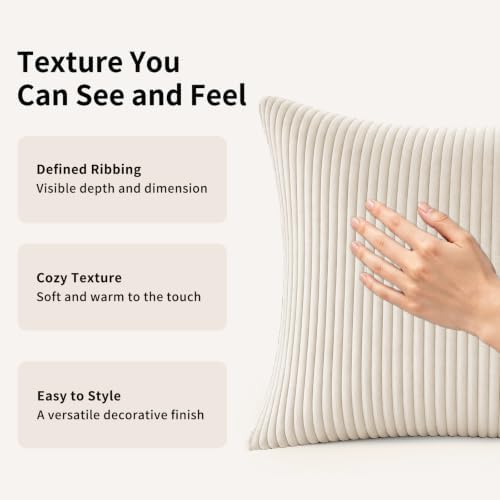 2 Pack 18 x 18 Decorative Throw Pillows with Insert Included