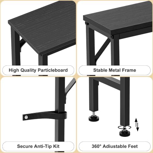 47.2" Console Table, Narrow Entryway Table, Skinny Sofa Table, Behind CouchTable, Long Skinny Table, DisplayTable for Entryway, Living Room, Foyer, Corridor, Office, Black