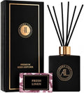 Reed Diffuser - Fragrance Diffuser for Home - 5 oz. Oil Diffuser Sticks - Bathroom Diffuser Set- Oil Diffuser Reeds - Scent Sticks in Oil-Office Smell Good Stuff (Black, Fresh Linen)