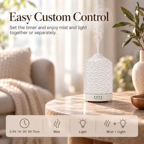 Essential Oil Diffuser for Home, 120ml Glass Aromatherapy Diffuser