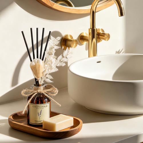 Reed Diffuser Set, Lavender Scent Diffuser with 10 Sticks & Decorative Flower, Long Lasting Diffusers for Home Fragrance, Vintage Decor for Bathroom Bedroom Office Shelf, 5 Fl.oz