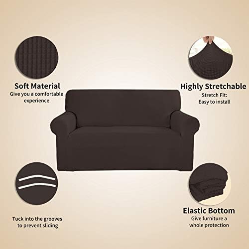 Easy-Going Stretch 4 Seater Oversized Sofa Couch Cover Chocolate