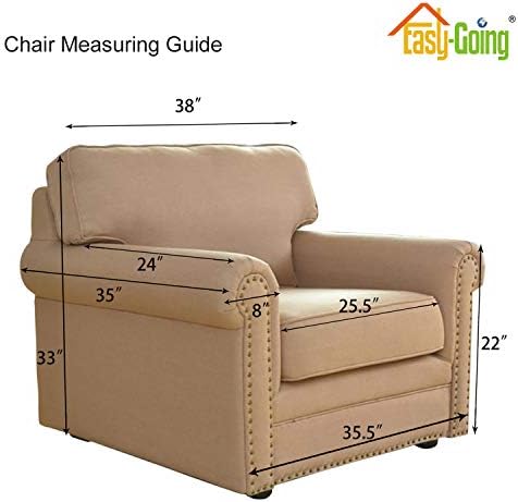 Easy-Going Stretch Chair Slipcover with Arm Washable Gray