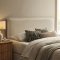Modway Camille Queen Size Upholstered Linen Blend Headboard with Removable Slipcover – in Linen - Padded Pillow Style Headboard with Adjustable Mounting for Queen Beds
