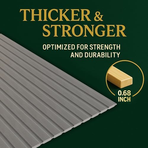 Wooden Queen Bed Slats for Support Under Mattress with Cover – Replacement Wood Slats for Queen Size Bed Frame – Under Mattress Support Without Extra Height – 3.38" Standard Width