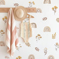 Boho Rainbow Flower Wall Decals for Nursery, Peel and Stick