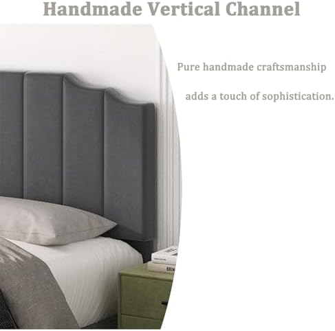 Befurtori King Size Headboard Only, Velvet Wall Mount Headboard, Dark Gray