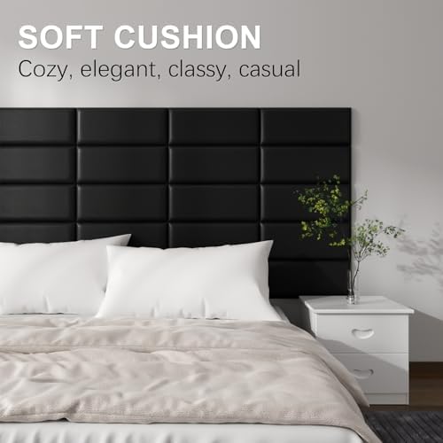 Twin Headboards, Self-Adhesive 3D Panels, Upholstered Wall Panels for Bedroom/Living Room (6 Pieces 9.84 in x 23.6 in)