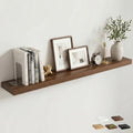 55 Inch Floating Shelves for Wall, 8"D Wood Storage Shelves, Walnut Finish