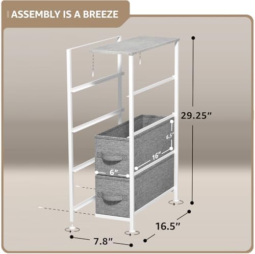Sorbus 4-Drawer Narrow Dresser for Bedroom (Grey)