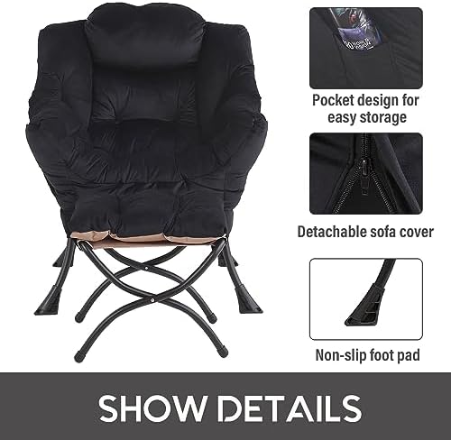 LITA Lazy Chair with Ottoman, Comfy Accent Reading Chair