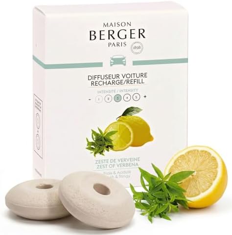 MAISON BERGER Car Diffuser Refill Set, Zest of Verbena